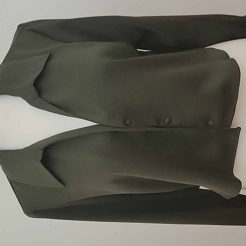ZARA crop shirt in green color.